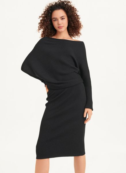 Long Sleeve Cowl Neckline Sweater Dress Dresses & Jumpsuits Dkny Black Women