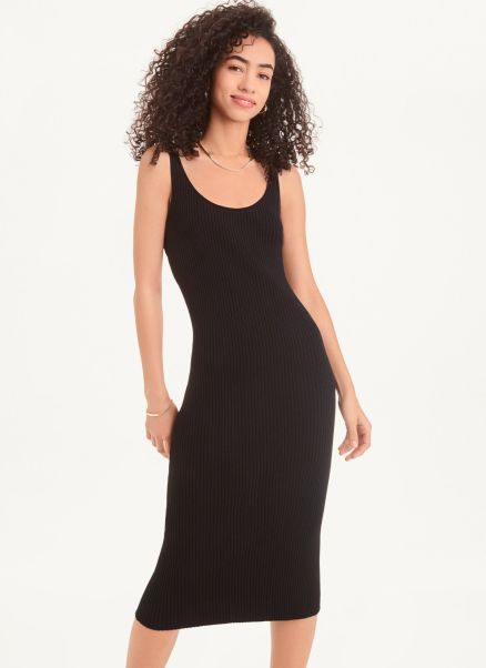 Dkny Back Strap Midi Dress Women Black Dresses & Jumpsuits