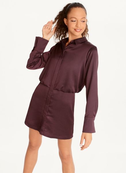 Long Sleeve Mini Dress Dresses & Jumpsuits Bordeaux Dkny Women