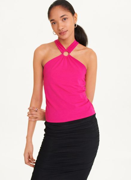 Dkny Women Tops Crossover Top Amalfi Pink
