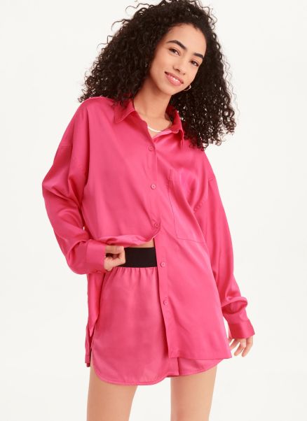 Relaxed Shirt Tops Fuchsia Women Dkny
