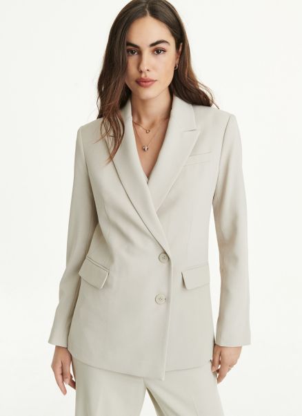 Pebble Asymmetrical Button Jacket Jackets & Blazers Women Dkny