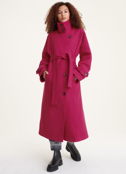Outerwear Relaxed Coat Hot Pink Dkny Women