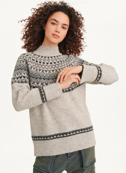 Women Fair Isle Sweater Brown Sweaters & Sweatshirts Dkny