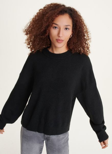 Women Sweaters & Sweatshirts Black Dkny Crewneck Sweater