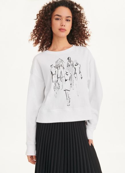 White Long Sleeve Fashion Girls Sweatshirt Dkny Sweaters & Sweatshirts Women