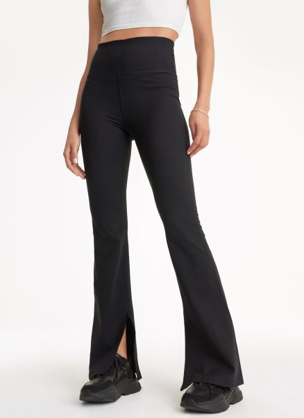 Balance Compression High-Waist Flare Tight With Slit Jeans & Pants Black Dkny Women