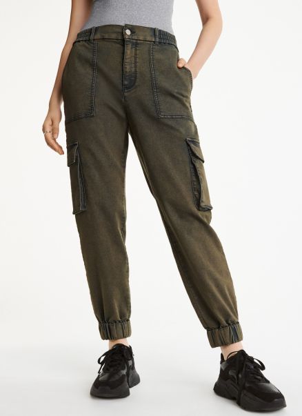 Women Dkny Olive Jeans & Pants Cargo Relaxed Jean