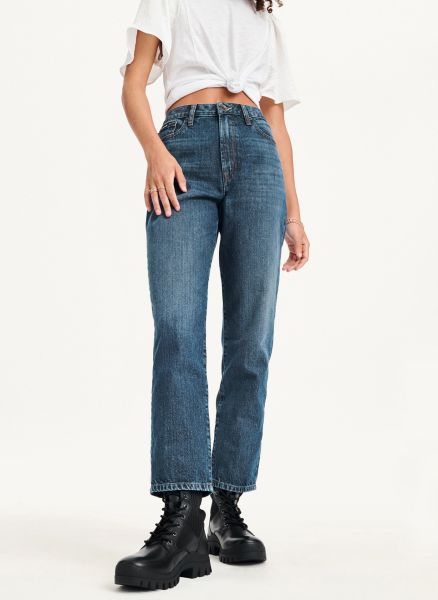 Women Dark Wash Broome High Rise Vintage Jean - Full Length Dkny Jeans & Pants