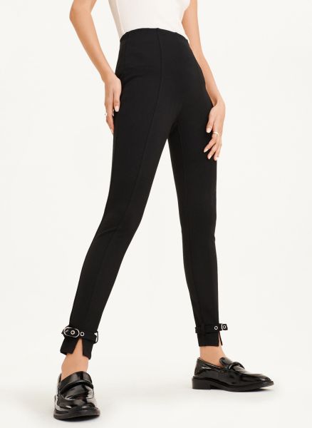 Dkny Jeans & Pants Front Seam Legging With Buckled Ankle Black Women