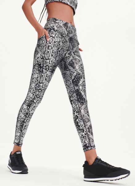 Jeans & Pants High Waist Metallic Snake Print Legging Dkny Women Black/Silver