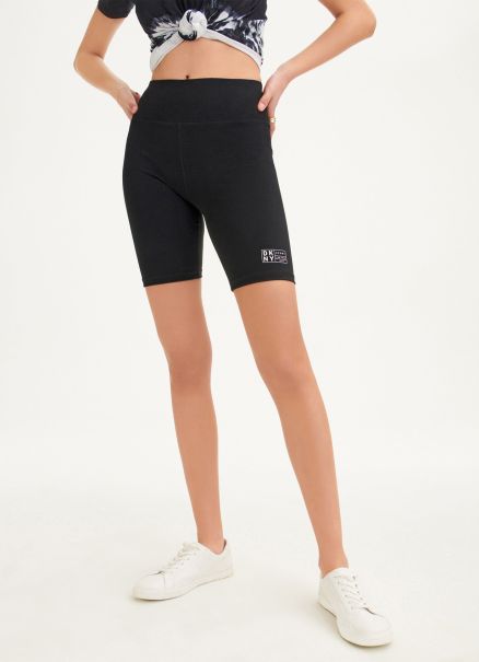 Dkny High Waist Biker Short With Logo Women Skirts & Shorts Black