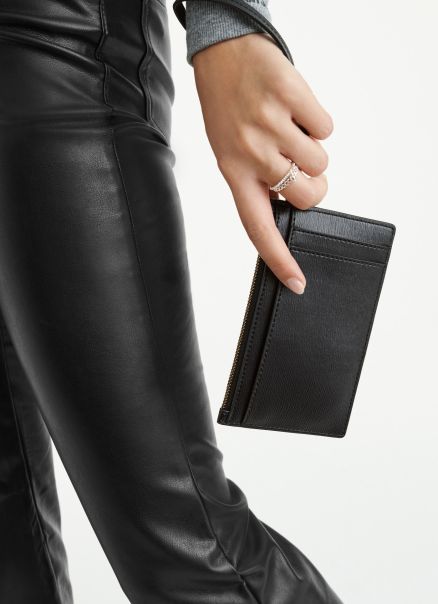 Wallets & Leather Goods Dkny Black / Gold Women Ines Cardholder Wristlet