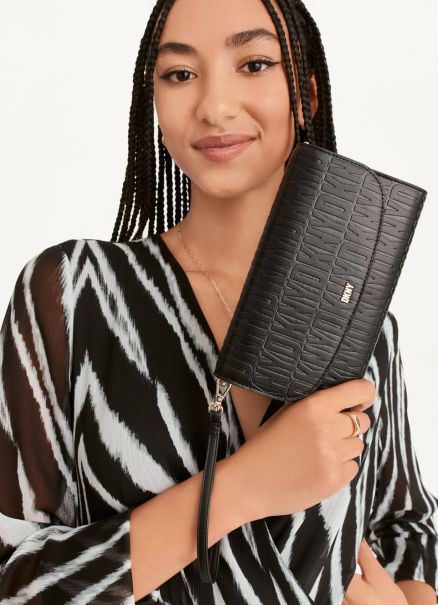 Dkny Black/Gold Wallets & Leather Goods Women Sydney Wallet