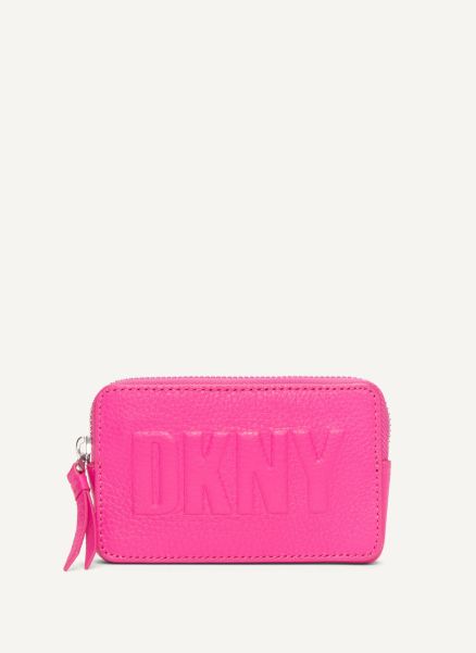Black Wallets & Leather Goods Dkny Keyfob Cardcase  Raised Logo Women