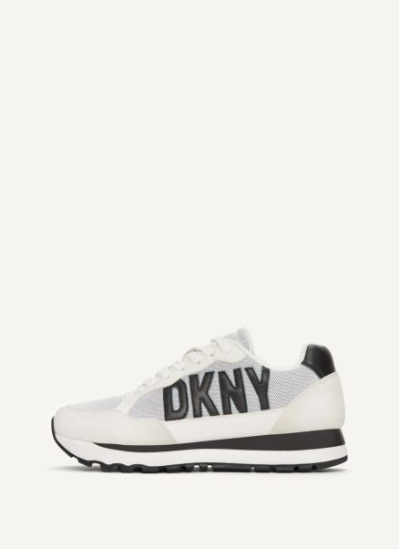 Exploded Logo Retro Sneakers Women Dkny Grey Sneakers
