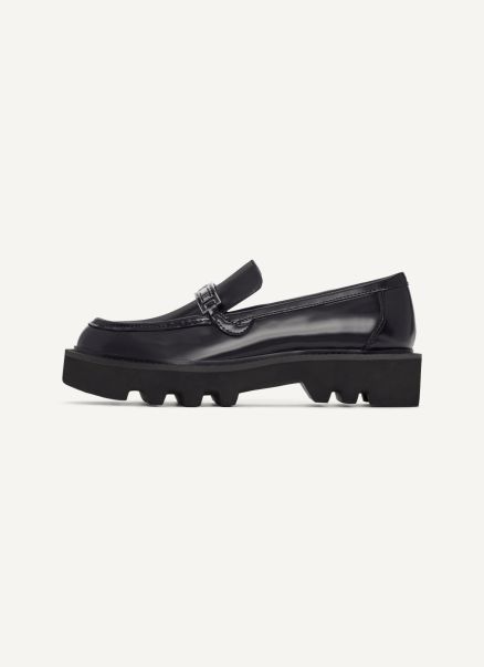 Audrey Loafer With Plaque Black Dkny Flats & Loafers Women