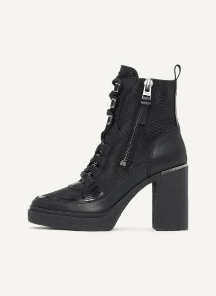 Black Dkny Boots & Booties Toia Lace Up Platform Boot Women