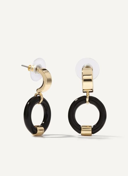 Women Gold Circle Drop Earrings Dkny Jewelry