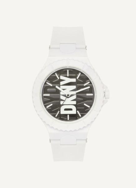 Women Chambers Silicone Watch White Watches Dkny