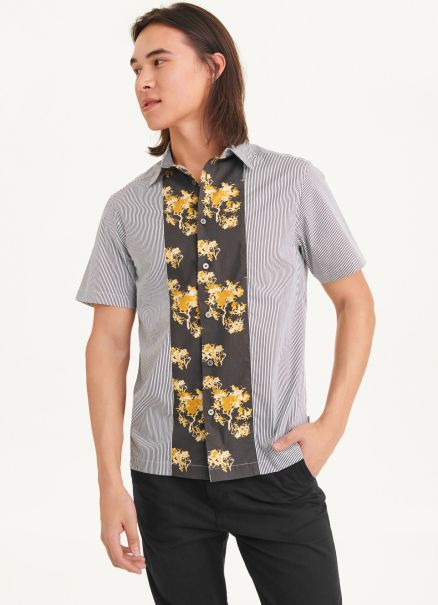 Stripe & Floral Panel Shirt Shirts Dkny Men Multi