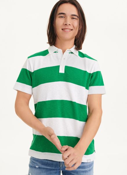 Rugby Stripe Polo Dkny Shirts Men Green
