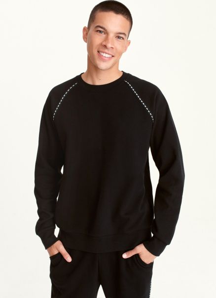 Sweaters & Sweatshirts Dkny Longsleeve Crew With Logo Tape Detail Black Men