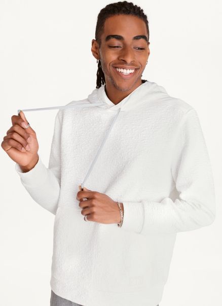 Sweaters & Sweatshirts White Novelty Quilted Texture Hoodie Dkny Men