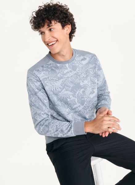 Tropical Loopback Sweater Dkny Grey Men Sweaters & Sweatshirts