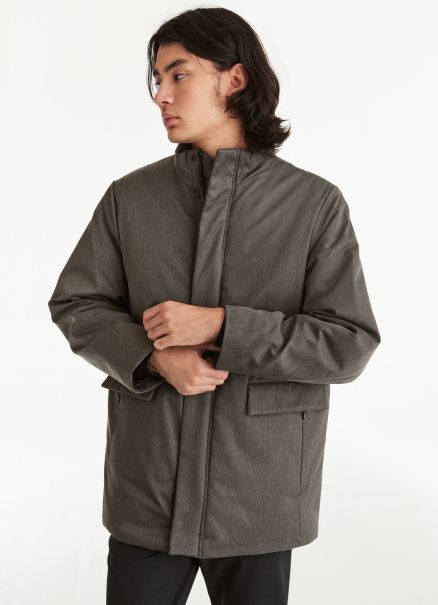 Men Outerwear & Jackets Dkny Grey Mid-Length Walking Parka