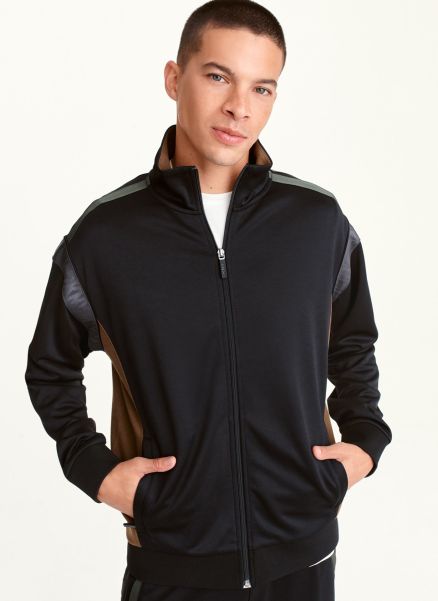 Blk Combo Outerwear & Jackets Dkny Logo Taped Track Jacket Men