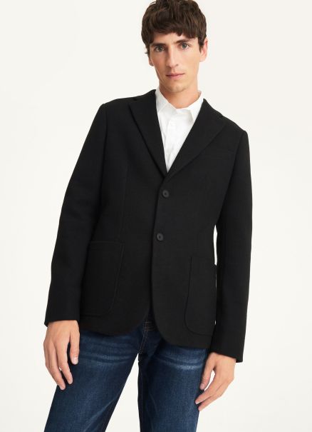 Dkny Outerwear & Jackets Men Black Wool Like Blazer