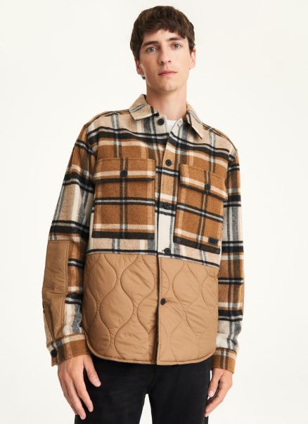 Camel Men Dkny Outerwear & Jackets Quilted Panel Jacket