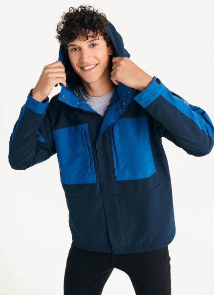 Outerwear & Jackets Men Nylon Colorblock Four-Pocket Hooded Jacket Dkny Olive