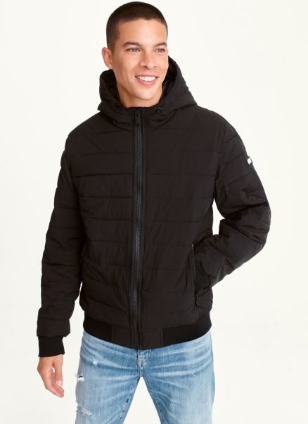 Outerwear & Jackets Black Dkny Men Classic Hooded Puffer