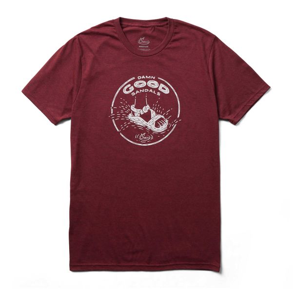 Chaco Damn Good Logo Tee - Graphic Tees Clean T-Shirts Women Wine